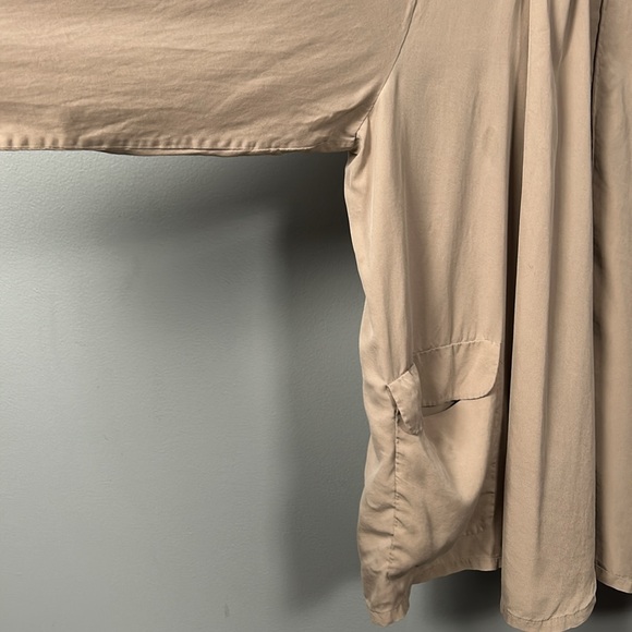 Vintage Spiegel Design Studio Beige Open Front 100% Silk Light Cardigan size 14 - Picture 3 of 16